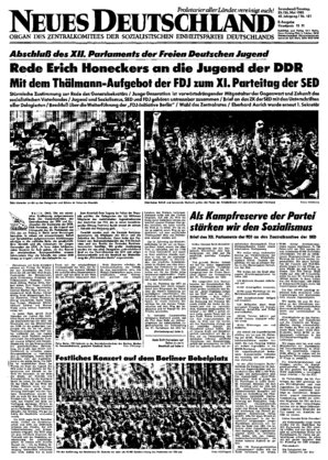 Titelseite vom 25.05.1985